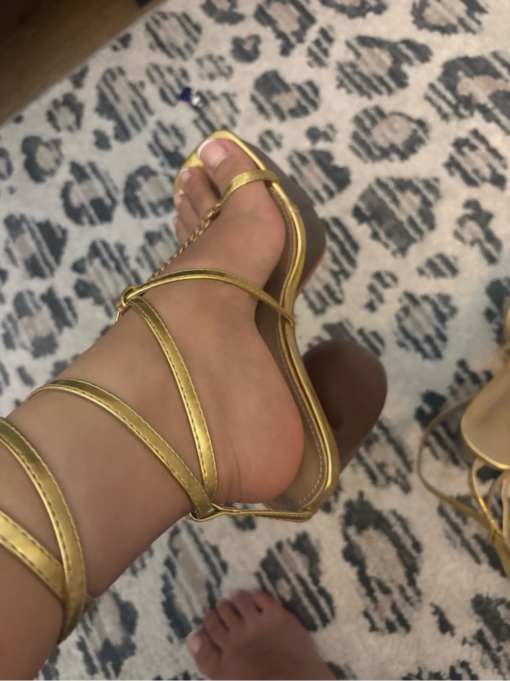 Gold Strappy Women's Sandals - Elegant Metallic Heels